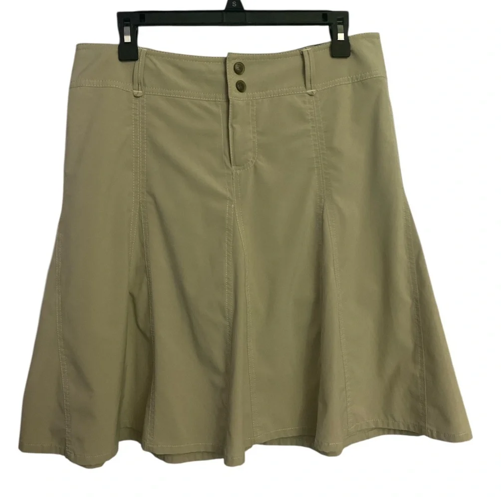 Athleta Tan A-Line Knee-Length Skort 10T EUC